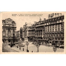 CPSM Bruxelles place de Brouckère, monument Anspach et Hôtel Métropole