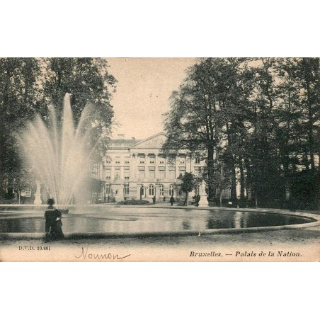 CPA Bruxelles Palais de la Nation derrière le bassin du parc Royal