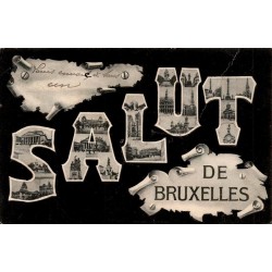 CPA Bruxelles Salut en lettres multivues Belgique