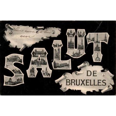 CPA Bruxelles Salut en lettres multivues Belgique