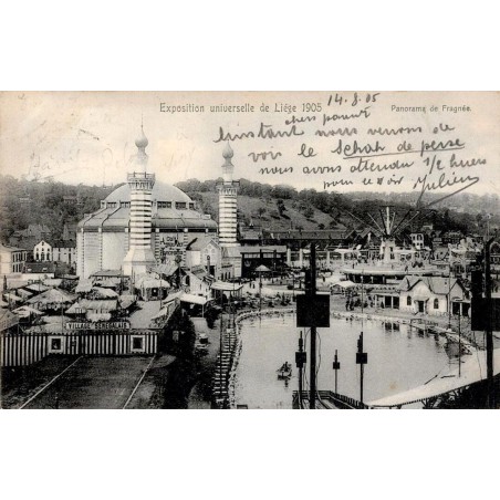CPA officielle de l’Exposition universelle de Liège 1905, panorama de Fragnée
