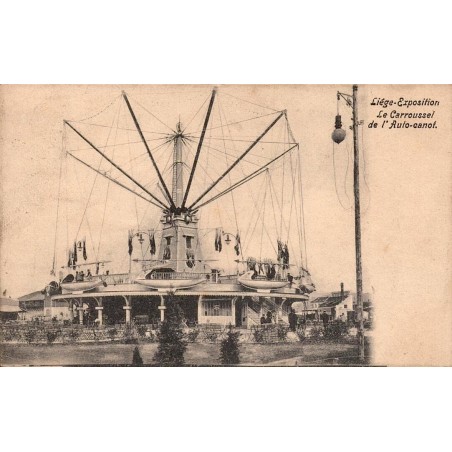 CPA Liège Exposition montrant le carrousel de l’Auto-canon en 1905