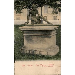 CPA Liège parc d’Avroy montrant une statue de faune