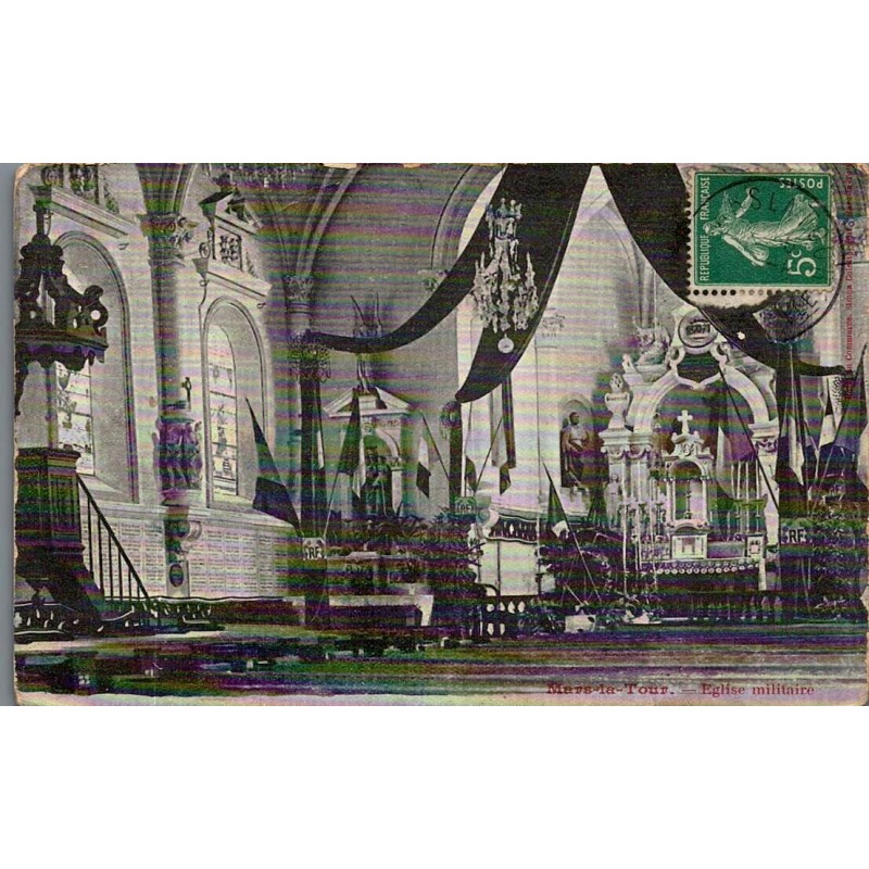 CPA Mars-la-Tour intérieur de l’église militaire décorée en mémoire des soldats de 1870