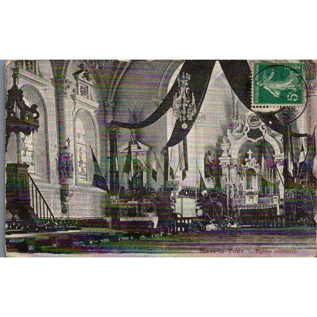CPA Mars-la-Tour intérieur de l’église militaire décorée en mémoire des soldats de 1870