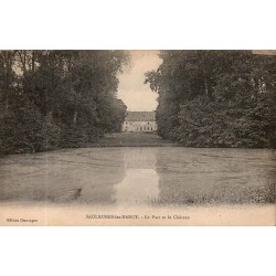 CPA Saulxures-lès-Nancy montrant le château et son parc depuis l’étang en 1914