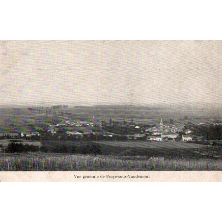 CPA Praye-sous-Vaudémont montrant le village, son église et la campagne du Saintois
