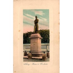 CPA Nancy colorisée représentant la statue de l’agronome Mathieu de Dombasle érigée en 1850