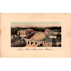 CPA Nancy colorisée montrant le Palais du Gouvernement et l’hémicycle de la place de la Carrière