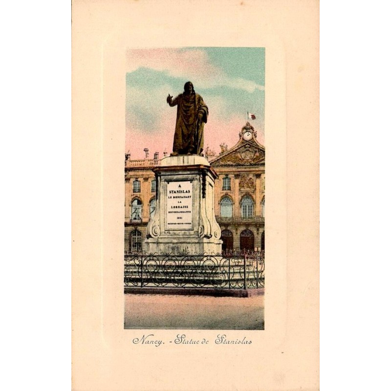CPA Nancy statue de Stanislas devant l’Hôtel de Ville place Stanislas