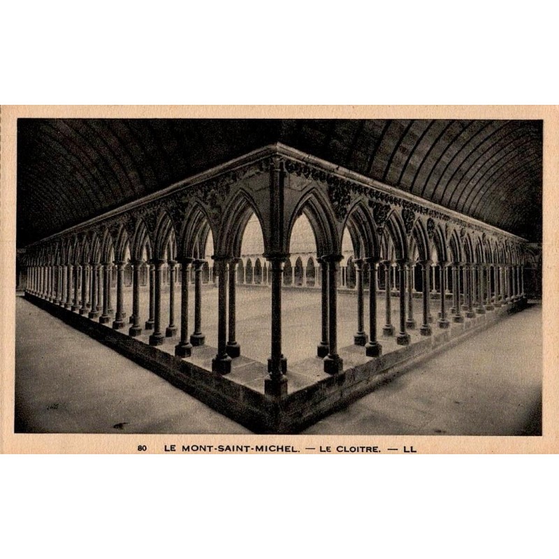 Carte postale ancienne du cloître du Mont-Saint-Michel