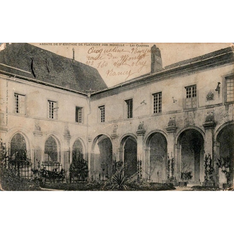 CPA Flavigny-sur-Moselle cloîtres de l’abbaye Saint-Eustase circulée en 1905