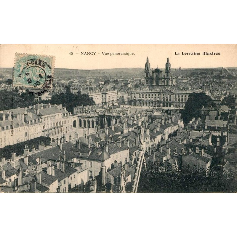 CPA Nancy vue panoramique du centre historique avec cathédrale Notre-Dame