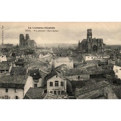 CPA Toul vue générale avec cathédrale Saint-Étienne et église Saint-Gengoult