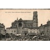 CPA Toul place du Marché animée devant l’église Saint-Gengoult en 1914
