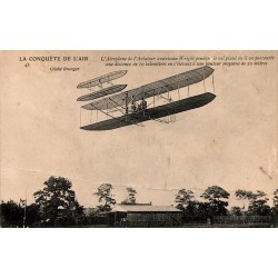 CPA France aéroplane Wright en vol plané série La Conquête de l’Air