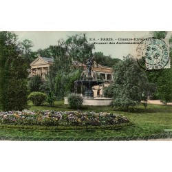 CPA Paris Champs-Élysées Concert des Ambassadeurs avec fontaine et jardins