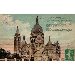 CPA Paris basilique du Sacré-Cœur de Montmartre carte postale colorisée