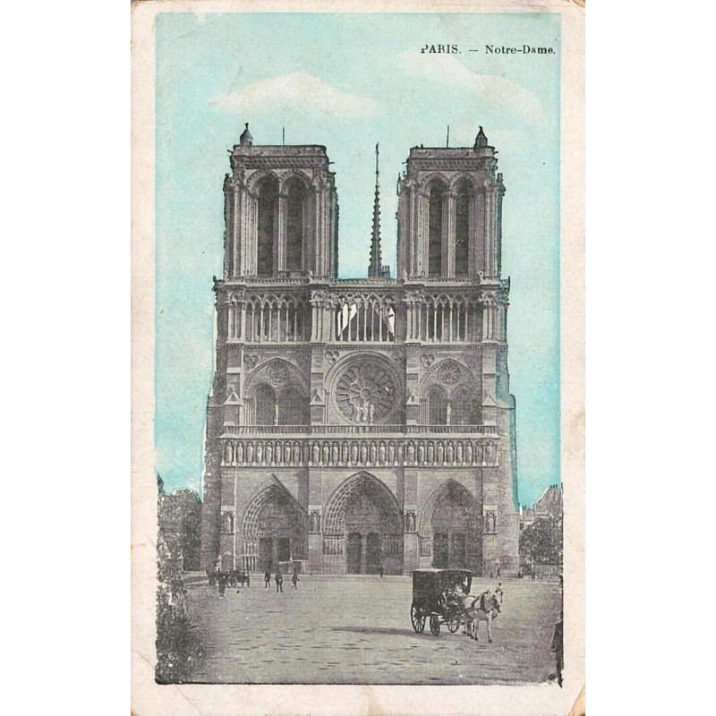 CPA Paris Cathédrale Notre-Dame façade gothique