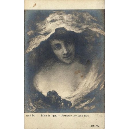 CPA Paris Salon de 1906 Parisienne par Louis Ridel portrait féminin artistique