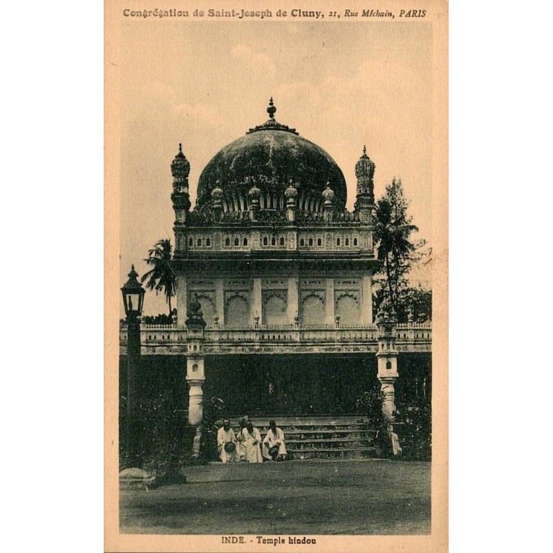 CPA Inde temple hindou ancien édité par la Congrégation de Saint-Joseph de Cluny