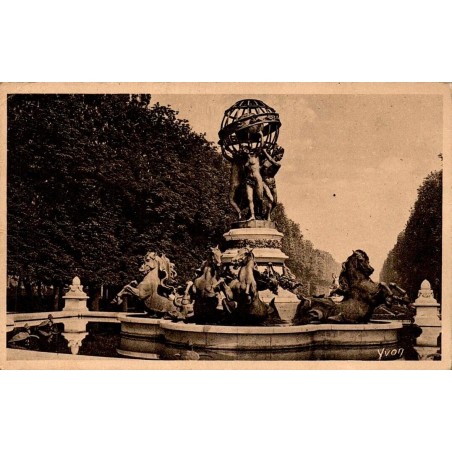 CPA Paris fontaine Carpeaux square de l’Observatoire avec correspondance manuscrite
