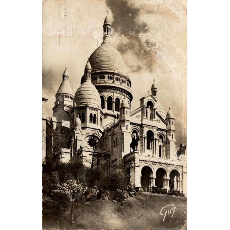 CPSM Paris basilique du Sacré-Cœur de Montmartre carte postale circulée