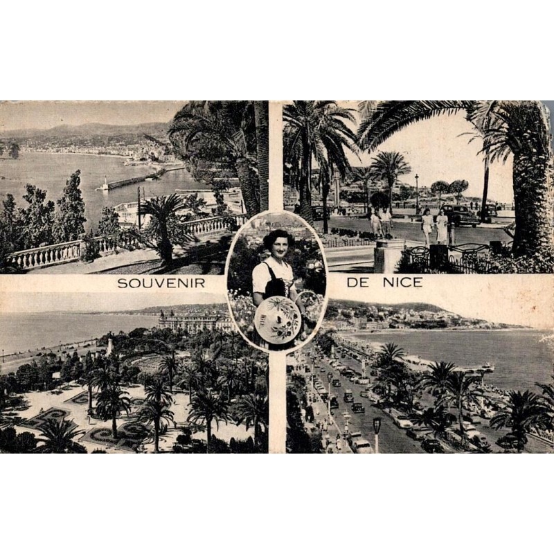 CPSM Souvenir de Nice multivues baie des Anges et Promenade des Anglais