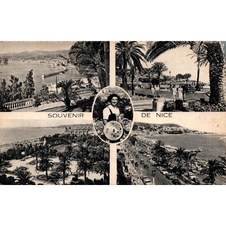 CPSM Souvenir de Nice multivues baie des Anges et Promenade des Anglais