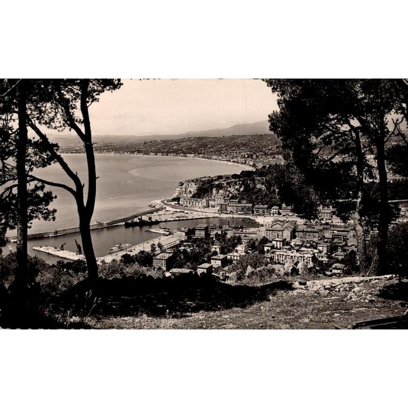 CPSM Nice vue générale du port Lympia depuis le mont Boron