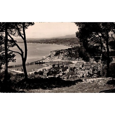 CPSM Nice vue générale du port Lympia depuis le mont Boron
