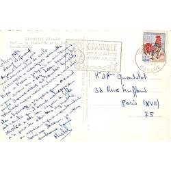 Carte postale ancienne Granville – Haute-Ville et plage grande marée CPA