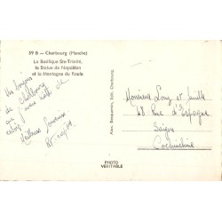 Carte postale ancienne Cherbourg – Basilique, Napoléon et Montagne du Roule CPA