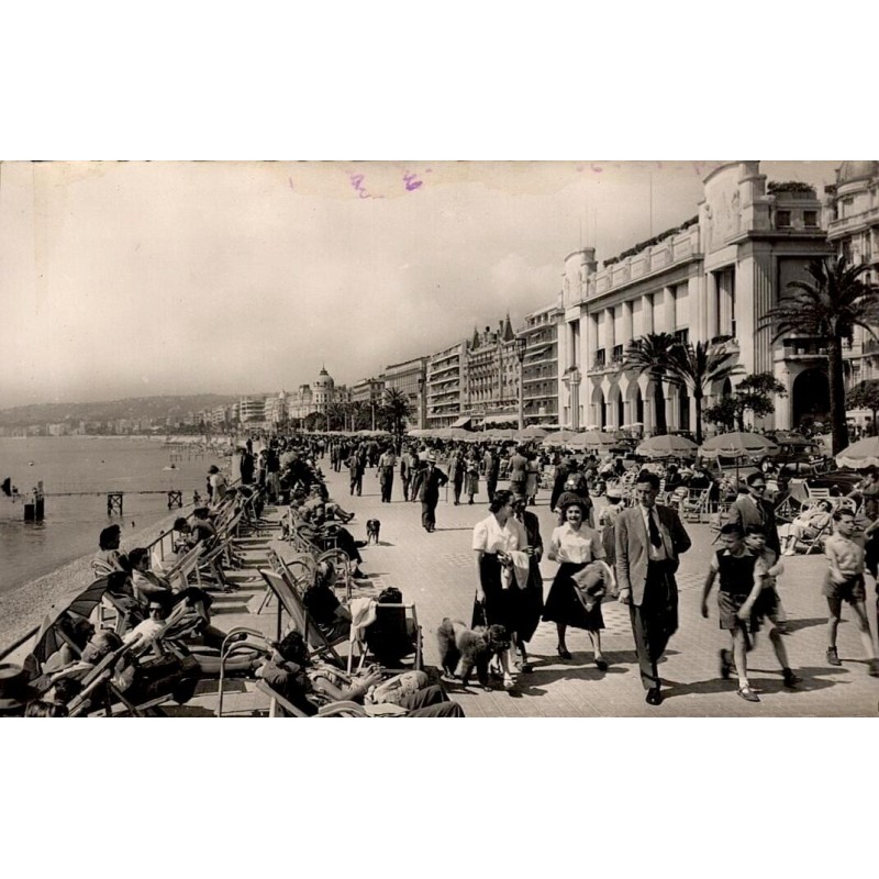 CPSM Nice Palais de la Méditerranée promenade des Anglais animée