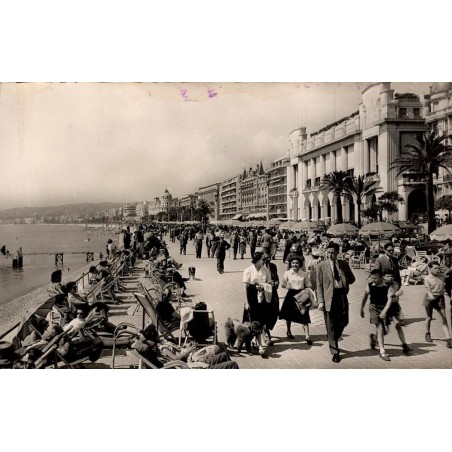 CPSM Nice Palais de la Méditerranée promenade des Anglais animée