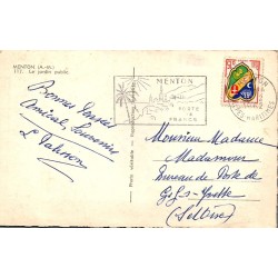 CPSM Menton Jardin public Alpes-Maritimes