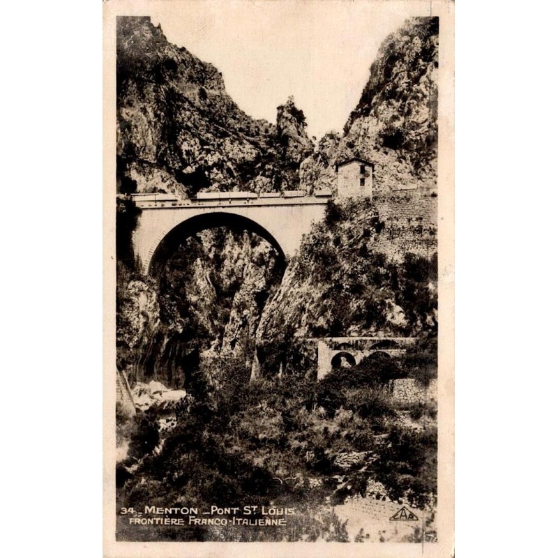 CPSM Menton pont Saint-Louis frontière franco-italienne Alpes-Maritimes