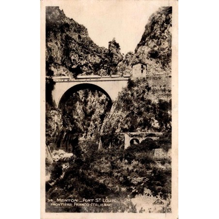 CPSM Menton pont Saint-Louis frontière franco-italienne Alpes-Maritimes