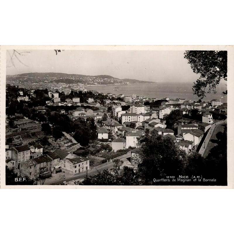 CPSM Nice vue des quartiers de Magnan et de la Bornala avec baie des Anges