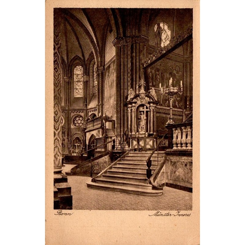 CPA Bonn Münster-Inneres, intérieur de la basilique Saint-Martin avec maître-autel