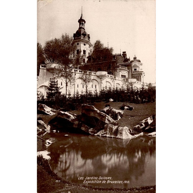 CPA Bruxelles 1910 Jardins suisses de l’Exposition universelle et internationale