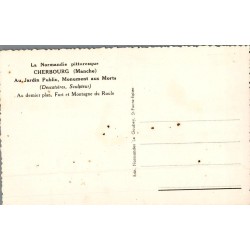 Carte postale ancienne Cherbourg – Jardin Public et Monument aux Morts CPA