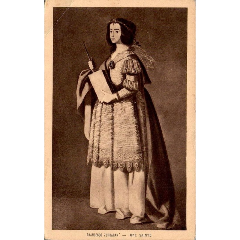 CPA Peinture Une Sainte par Francesco Zurbaran conservee au Musee des Beaux-Arts de Strasbourg Editions Braun et Cie