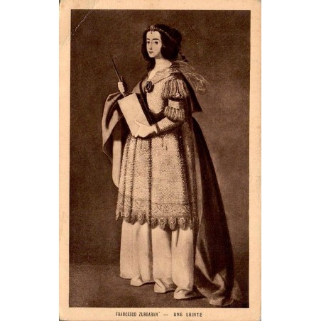CPA Peinture Une Sainte par Francesco Zurbaran conservee au Musee des Beaux-Arts de Strasbourg Editions Braun et Cie