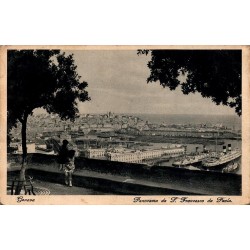 CPA Genes Italie panorama sur le port et paquebots depuis San Francesco da Paola avec enfants au premier plan