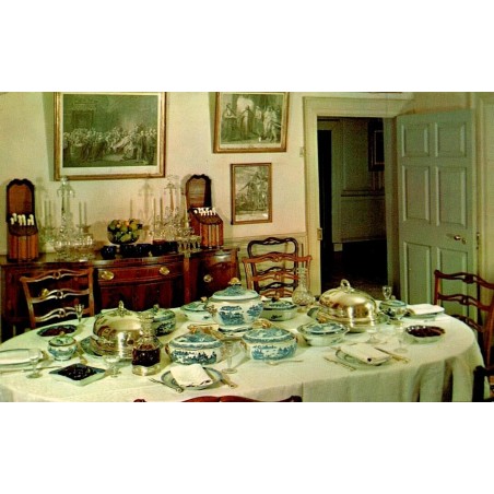 CPM Mount Vernon salle a manger George Washington mobilier Chippendale porcelaine et argenterie Virginie