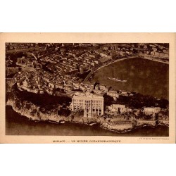 CPA Monaco vue aerienne Musee oceanographique le Rocher Cie Aerienne Francaise