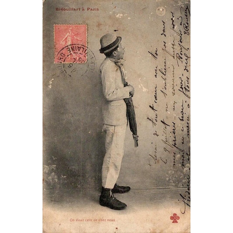 CPA humour Bidouillart a Paris On dirait celle de chez nous timbre Semeuse 1905