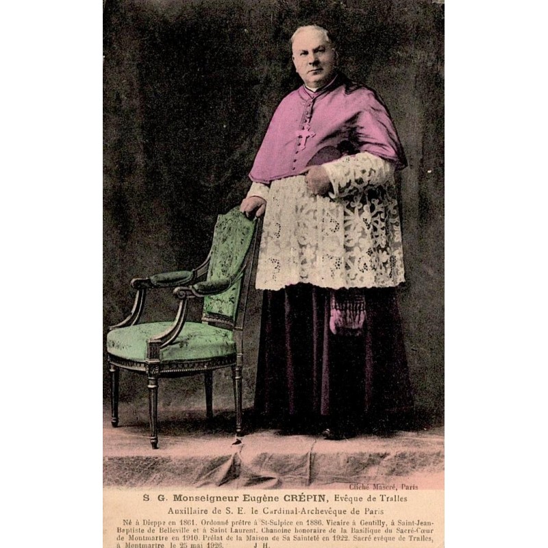 CPA Paris portrait de Monseigneur Eugène Crépin, évêque de Tralles et auxiliaire de l’archevêque