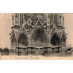 Carte postale ancienne du Grand Portail de la Cathédrale de Reims